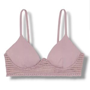 Shade & Shore -  Longline Crochet Detail Bikini Top